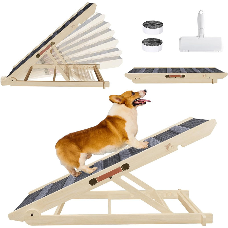Tucker Murphy Pet™ Wooden Dog Ramp Adjustable Folding Portable Pet Ramp Wayfair